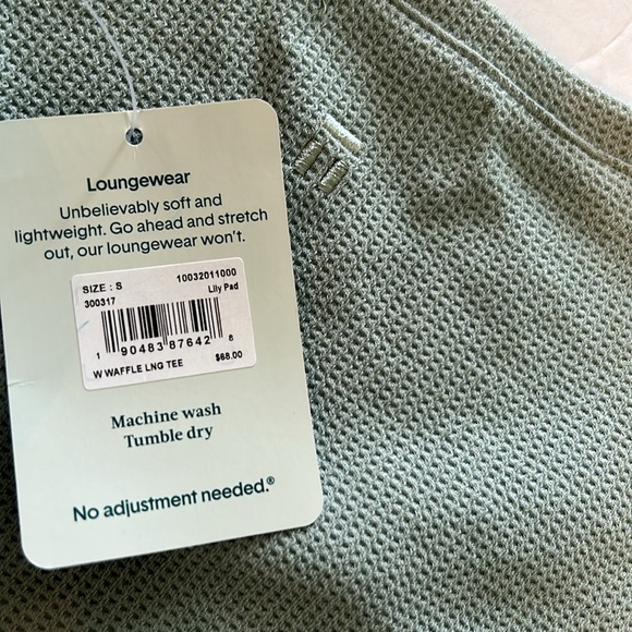 Tommy John Small Top Zen Waffle Lounge Tee Lily Pad green short sleeve crew NWT - Picture 7 of 7